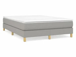Clicnbuy Somier - 140X190Cm|Estructura de cama box spring tela gris claro 140x190 cm