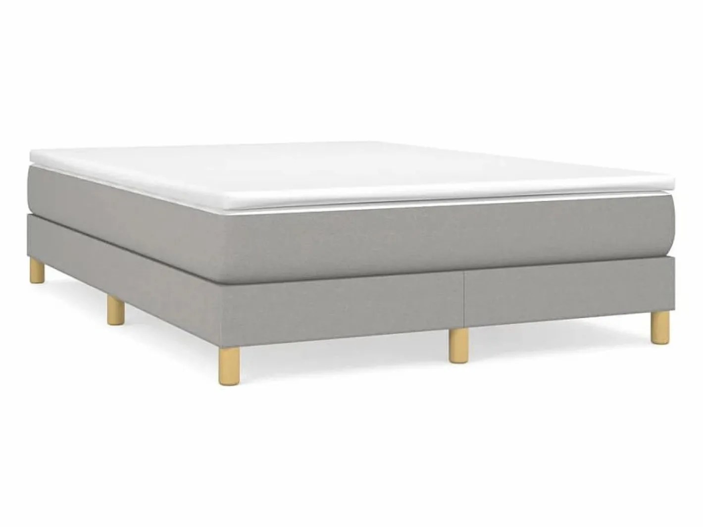Clicnbuy Somier - 140X190Cm|Estructura de cama box spring tela gris claro 140x190 cm