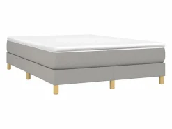 Clicnbuy Somier - 140X190Cm|Estructura de cama box spring tela gris claro 140x190 cm