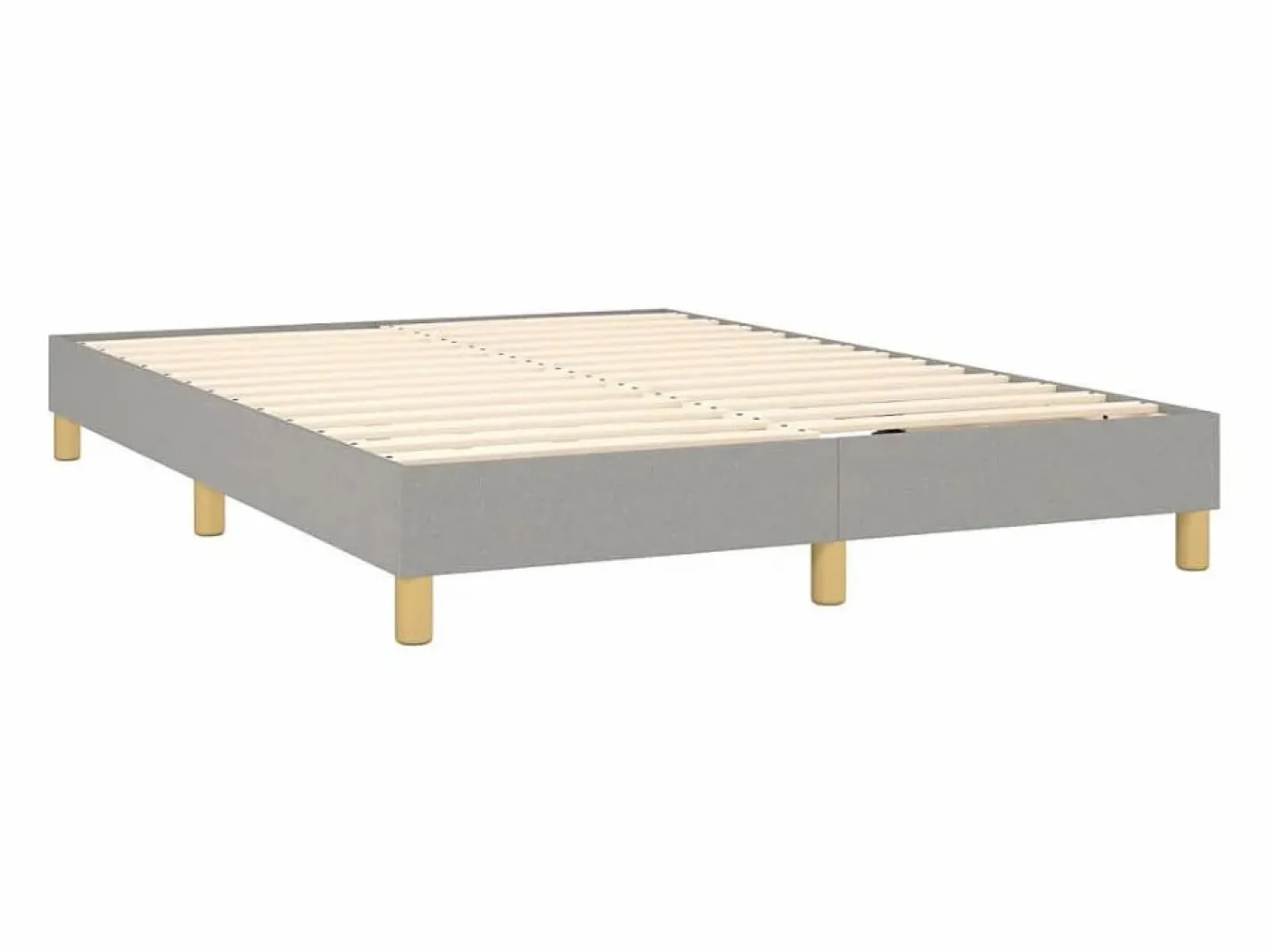 Clicnbuy Somier - 140X190Cm|Estructura de cama box spring tela gris claro 140x190 cm