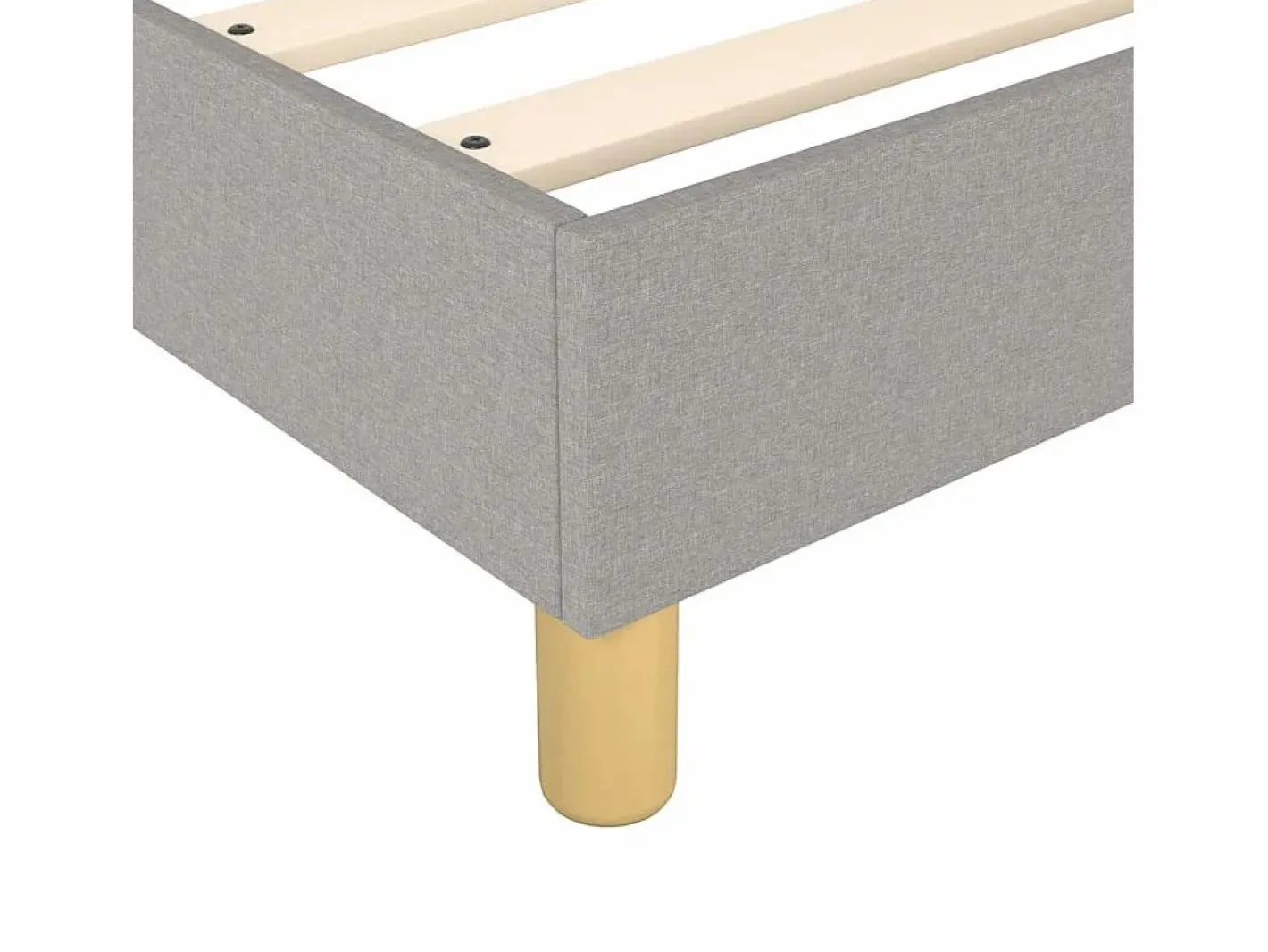 Clicnbuy Somier - 140X190Cm|Estructura de cama box spring tela gris claro 140x190 cm