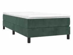 Clicnbuy Estructura de cama box spring terciopelo verde oscuro 90x190 cm New