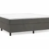 Clicnbuy Somier - 160X200Cm|Estructura de cama box spring terciopelo gris oscuro 160x200 cm