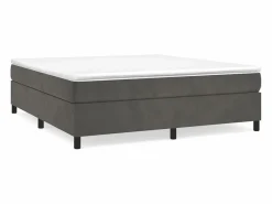 Clicnbuy Somier - 160X200Cm|Estructura de cama box spring terciopelo gris oscuro 160x200 cm