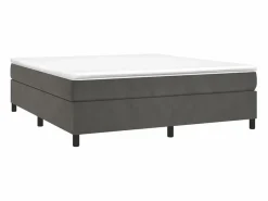 Clicnbuy Somier - 160X200Cm|Estructura de cama box spring terciopelo gris oscuro 160x200 cm