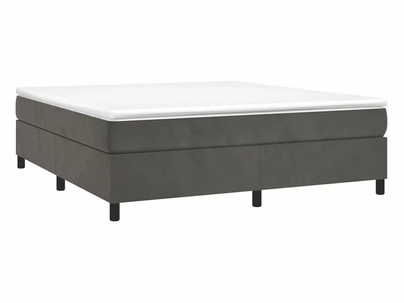 Clicnbuy Somier - 160X200Cm|Estructura de cama box spring terciopelo gris oscuro 160x200 cm