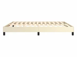 Clicnbuy Estructura de cama box spring cuero sintético 160x200 cm Crema Clearance