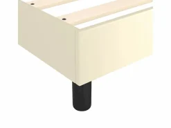Clicnbuy Estructura de cama box spring cuero sintético 160x200 cm Crema Clearance