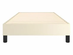 Clicnbuy Estructura de cama box spring cuero sintético 90x190 cm Crema Online