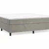Clicnbuy Estructura de cama box spring terciopelo gris claro 160x200 cm Outlet