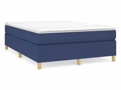 Estructura de cama box spring tela azul 140x200 cm^Clicnbuy Hot