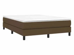 Clicnbuy Estructura de cama box spring tela marrón 140x190 cm