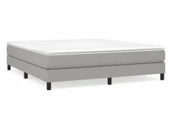 Estructura de cama box spring tela gris claro 180x200 cm^Clicnbuy New