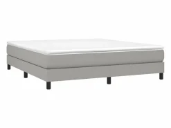Estructura de cama box spring tela gris claro 180x200 cm^Clicnbuy New