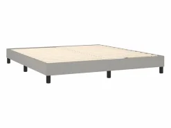 Estructura de cama box spring tela gris claro 180x200 cm^Clicnbuy New