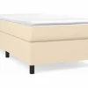 Estructura de cama box spring tela color crema 90x190 cm^Clicnbuy