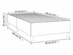 Estructura de cama box spring tela color crema 90x190 cm^Clicnbuy