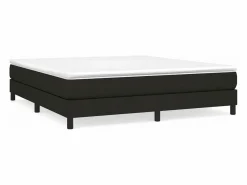 Estructura de cama box spring tela negro 180x200 cm^Clicnbuy