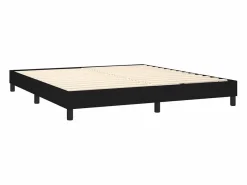 Estructura de cama box spring tela negro 180x200 cm^Clicnbuy
