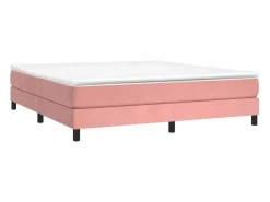 Estructura de cama box spring terciopelo rosa 180x200 cm^Clicnbuy Best