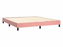 Estructura de cama box spring terciopelo rosa 180x200 cm^Clicnbuy Best