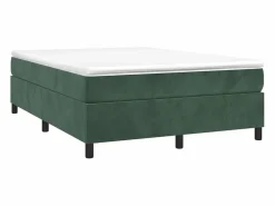Clicnbuy Somier Tapizado|Somier - 140X190Cm|Estructura de cama box spring terciopelo verde oscuro 140x190cm