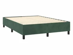 Clicnbuy Somier Tapizado|Somier - 140X190Cm|Estructura de cama box spring terciopelo verde oscuro 140x190cm