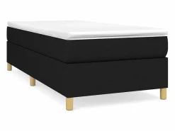 Clicnbuy Somier Tapizado|Estructura de cama box spring tela negro 80x200 cm