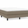 Clicnbuy Somier - 140X190Cm|Estructura de cama box spring tela gris taupe 140x190 cm