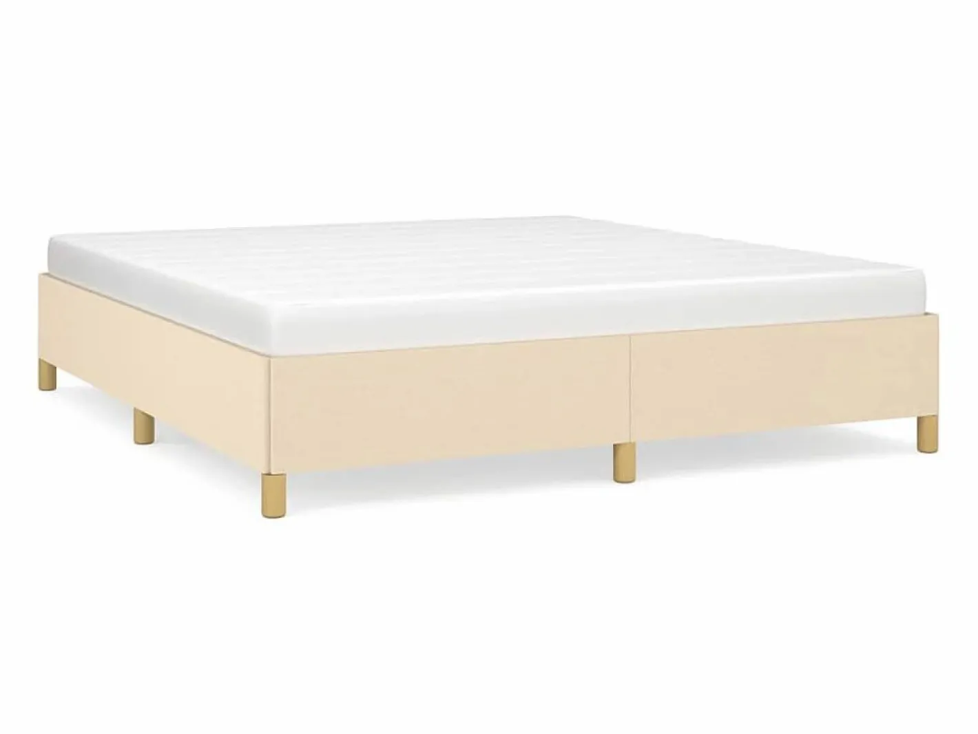 Estructura de cama box spring tela color crema 160x200 cm^Clicnbuy Clearance