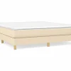 Estructura de cama box spring tela color crema 180x200 cm^Clicnbuy Best