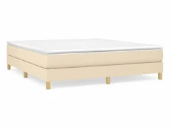 Estructura de cama box spring tela color crema 180x200 cm^Clicnbuy Best