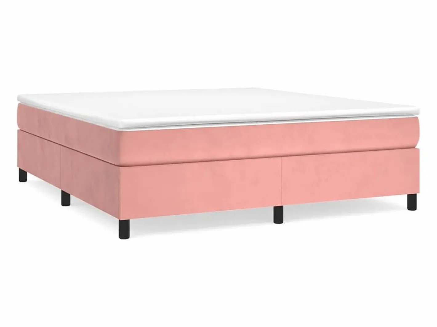 Clicnbuy Somier - 180X200Cm|Estructura de cama box spring terciopelo rosa 180x200 cm