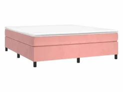 Clicnbuy Somier - 180X200Cm|Estructura de cama box spring terciopelo rosa 180x200 cm
