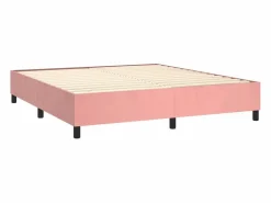 Clicnbuy Somier - 180X200Cm|Estructura de cama box spring terciopelo rosa 180x200 cm
