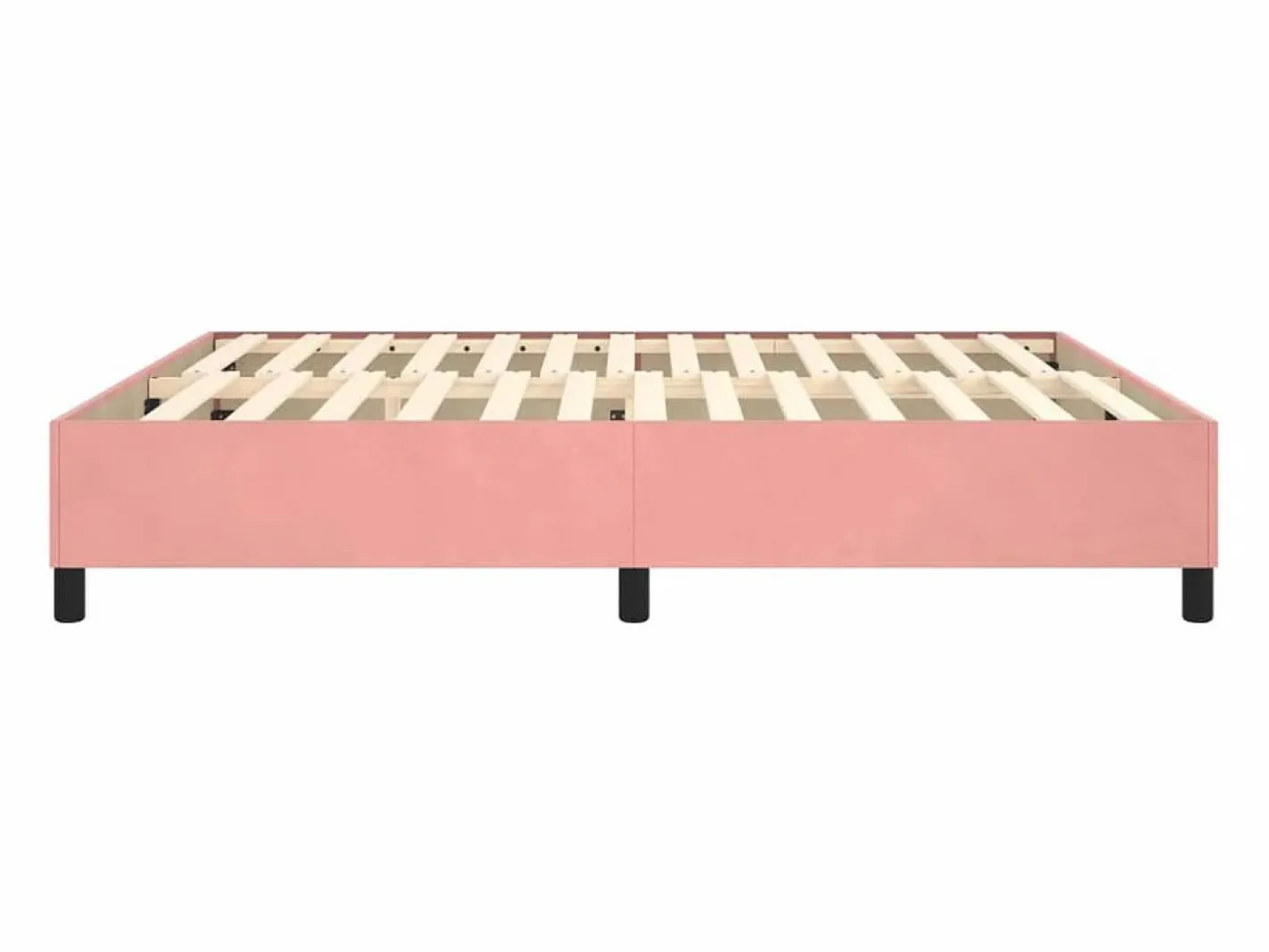 Clicnbuy Somier - 180X200Cm|Estructura de cama box spring terciopelo rosa 180x200 cm