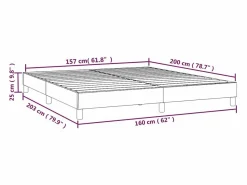 Clicnbuy Somier - 160X200Cm|Estructura de cama box spring tela gris taupe 160x200 cm