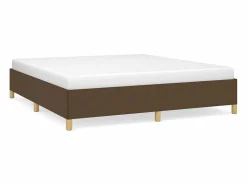 Clicnbuy Somier - 160X200Cm|Estructura de cama box spring tela marrón 160x200 cm