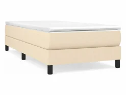 Clicnbuy Estructura de cama box spring tela color crema 90x190 cm Outlet