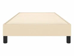 Clicnbuy Estructura de cama box spring tela color crema 90x190 cm Outlet