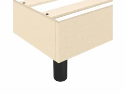 Clicnbuy Estructura de cama box spring tela color crema 90x190 cm Outlet