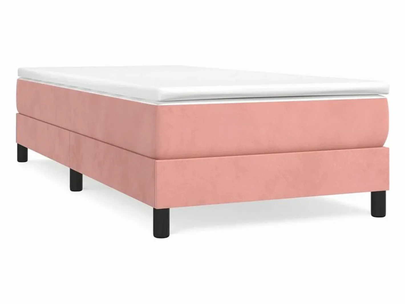 Estructura de cama box spring terciopelo rosa 90x190 cm^Clicnbuy Discount