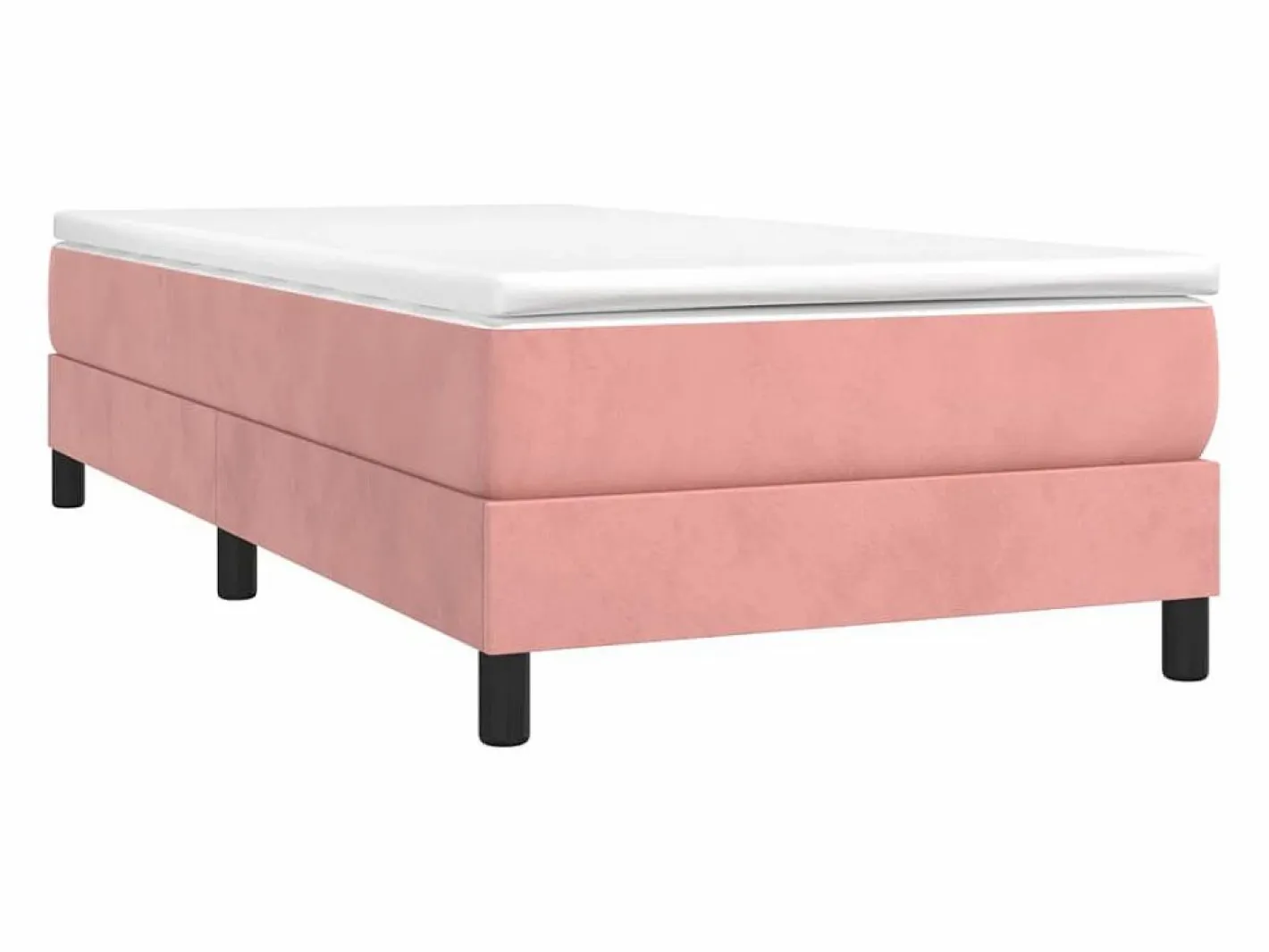 Estructura de cama box spring terciopelo rosa 90x190 cm^Clicnbuy Discount