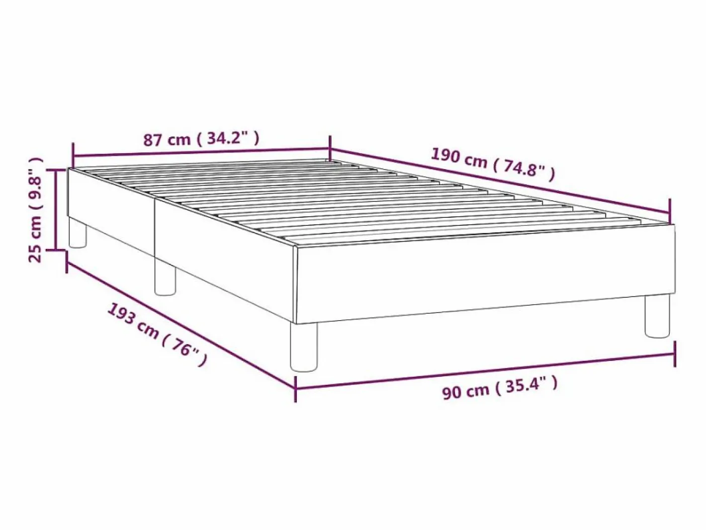 Estructura de cama box spring terciopelo rosa 90x190 cm^Clicnbuy Discount