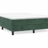 Clicnbuy Somier Tapizado|Estructura de cama box spring terciopelo verde oscuro 140x200cm