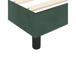 Clicnbuy Somier Tapizado|Estructura de cama box spring terciopelo verde oscuro 140x200cm