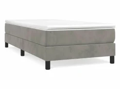 Clicnbuy Somier - 90X190Cm|Estructura de cama box spring terciopelo gris claro 90x190 cm