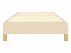 Estructura de cama box spring tela color crema 90x200 cm^Clicnbuy New