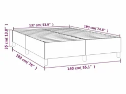 Clicnbuy Somier - 140X190Cm|Estructura de cama box spring tela azul 140x190 cm