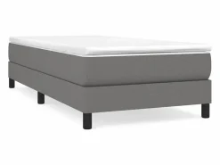 Estructura de cama box spring tela gris oscuro 90x190 cm^Clicnbuy Clearance